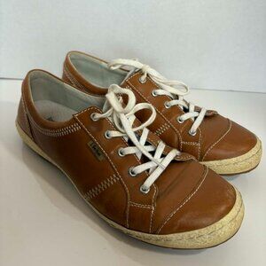 Josef Seibel Leather Sneakers – Tan Lace-Up – Made in Bulgaria Size 38 (7)